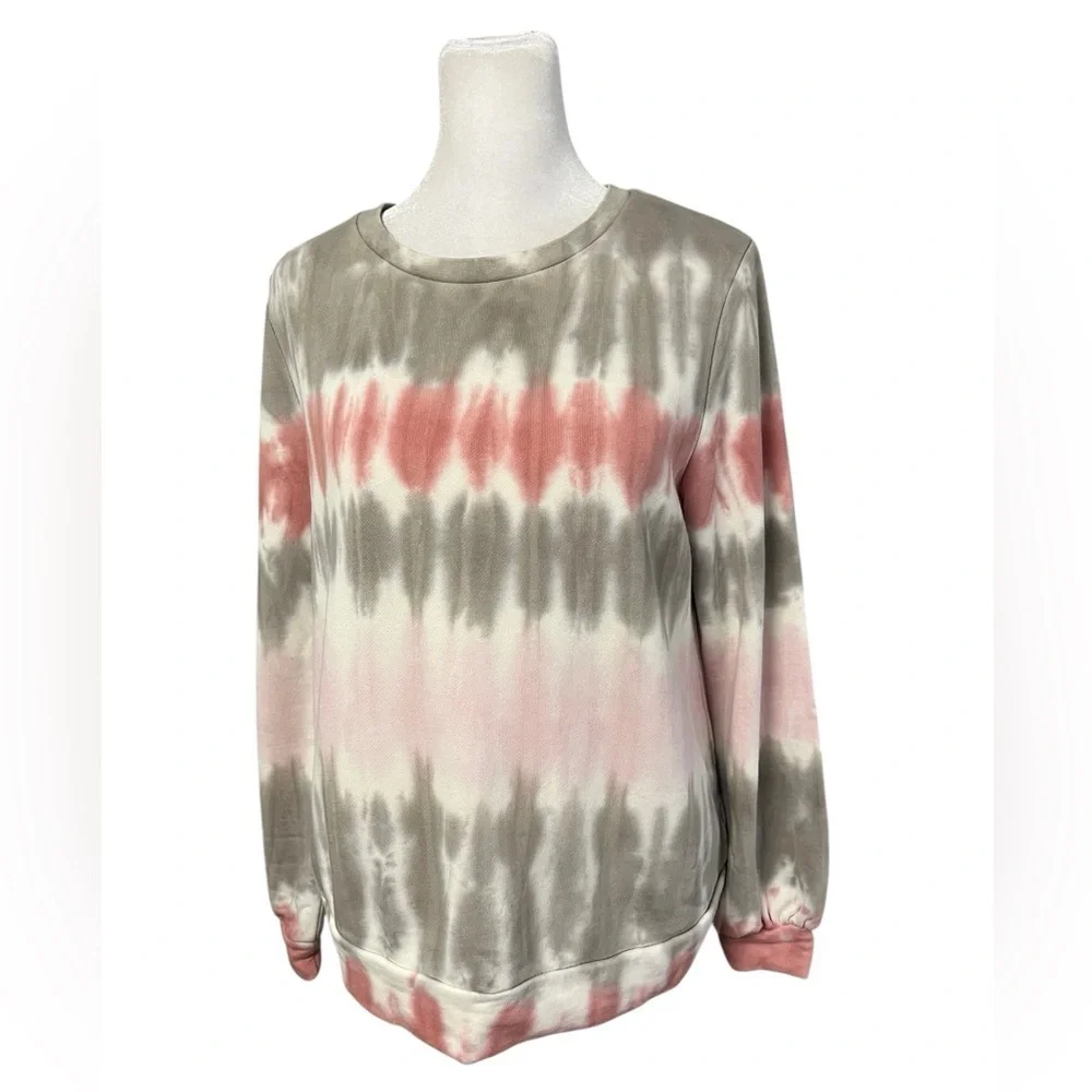 Anthropologie Dolan Gray Pink Tie Dye Sweatshirt Size Small